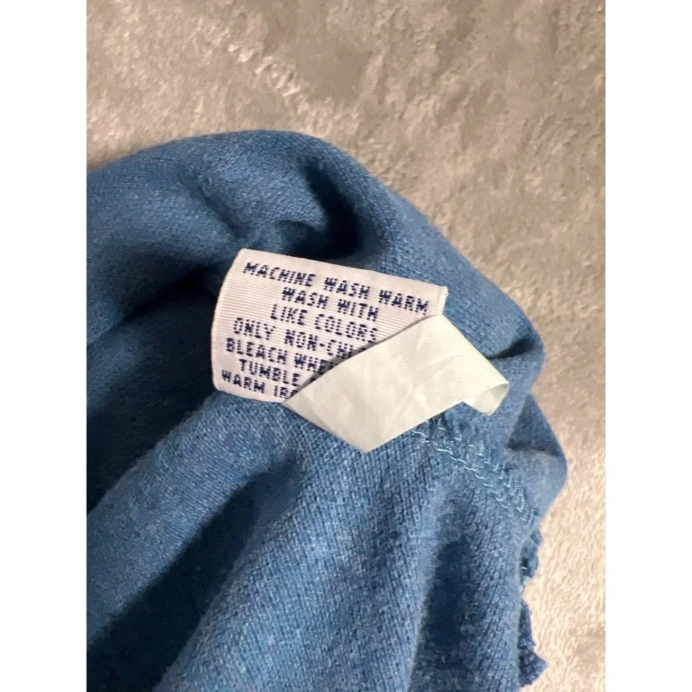 Polo Ralph Lauren Mens Long Sleeve Polo Shirt Blue‎ Orange Pony Logo Large